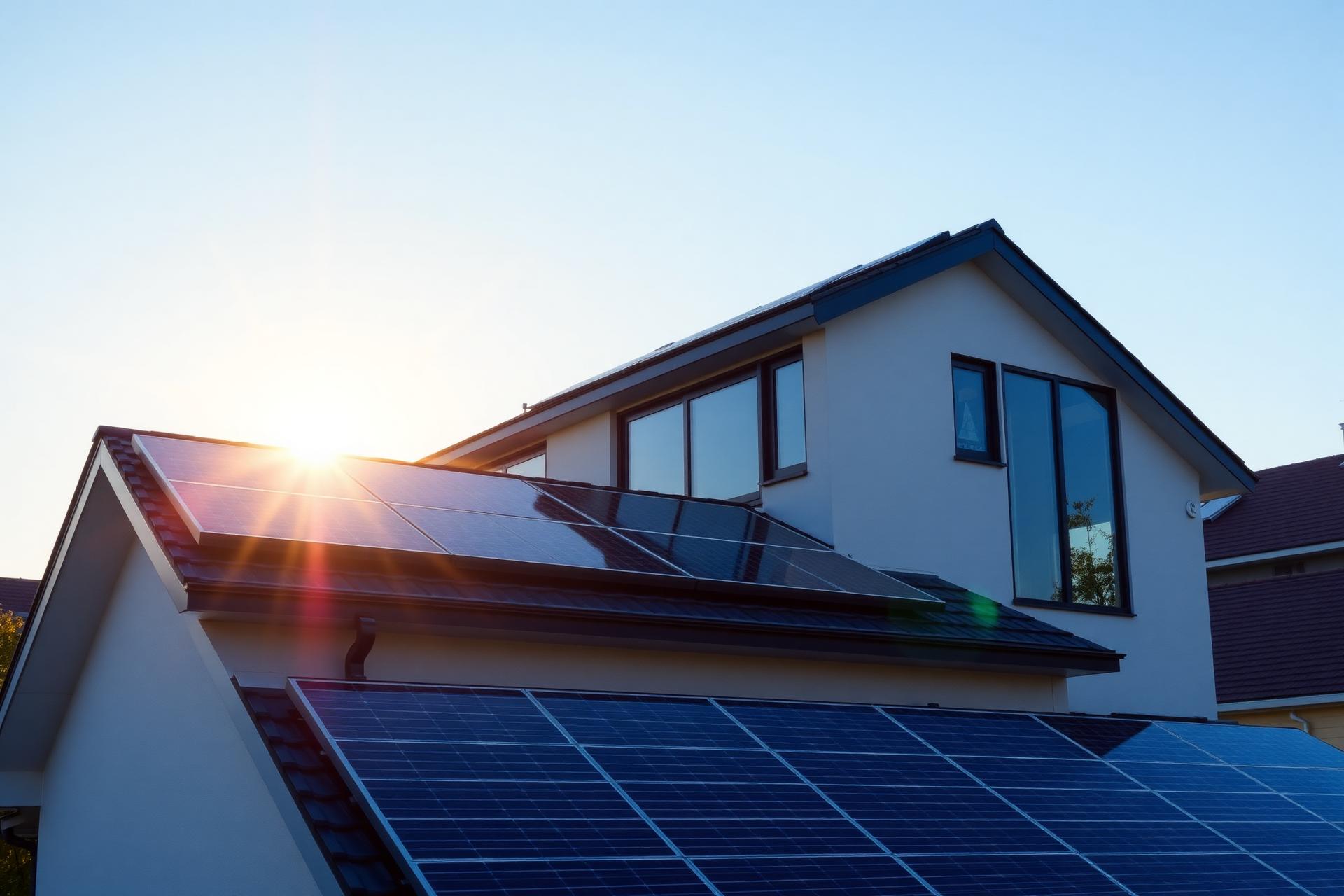 Rodinný dům s fotovoltaickými panely na střeše
